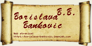 Borislava Banković vizit kartica